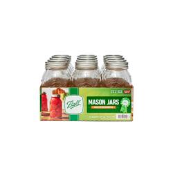 Mason Jar with Lids Regular Mouth Glass Jar, Great to preserve fresh Recipes, Set of 12, 32 Oz, Reusable Jars is BPA Free and Freezer safe.