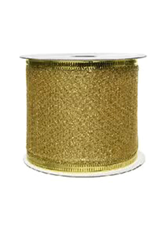 

Kaemingk Decoris Polyester Ribbon Glitter, Gold