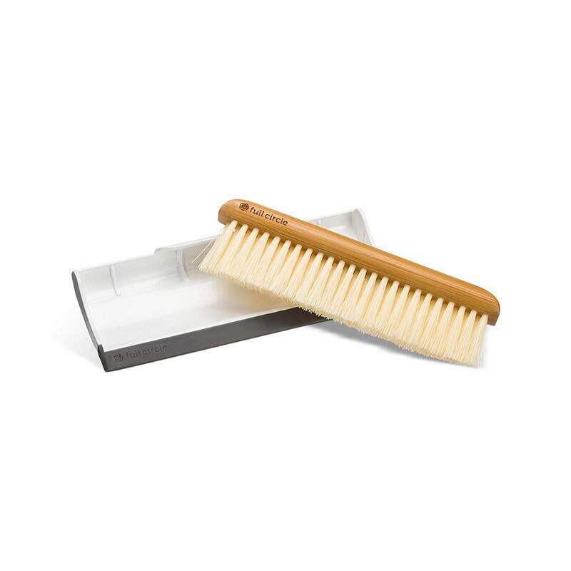 

Full Circle Crumb Runner Counter Sweep and Squeegee Set, White/Brown