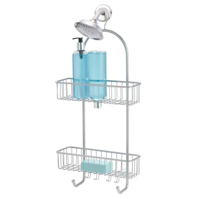 

IDesign Classico 2 Shelves Bathroom Storage Shower Caddy, X-Large, ID68946ES, Silver