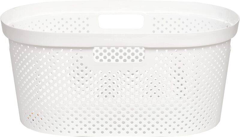 

Homesmiths 38-Liter Oval Laundry Basket, White