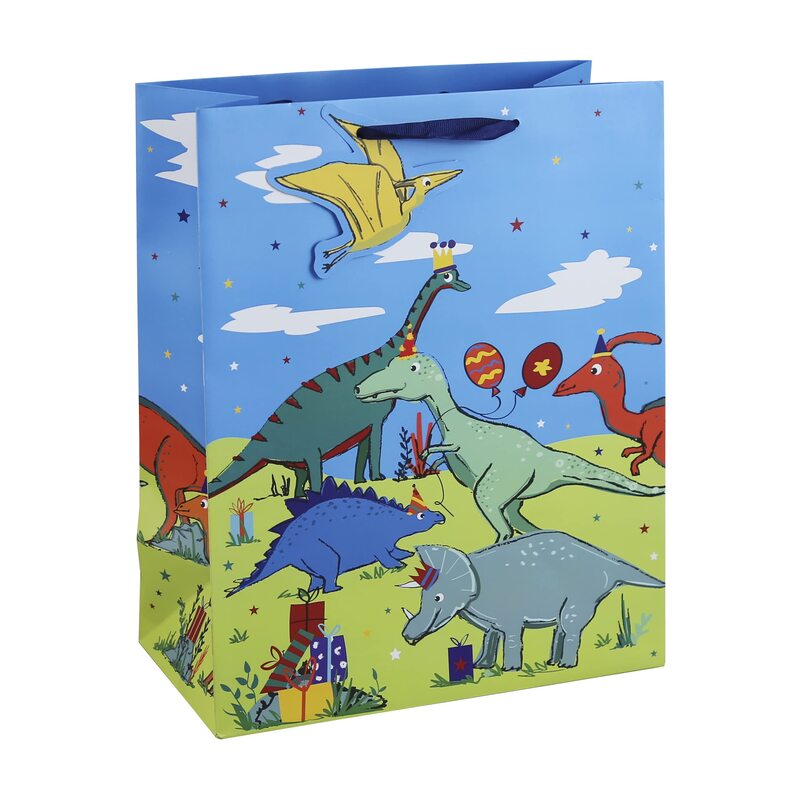 

Eurowrap Dinosaur Paper 72 FSC Gift Bag, Medium, Multicolour