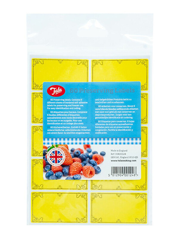 

Tala Preserving Labels, 60 Pieces, Yellow