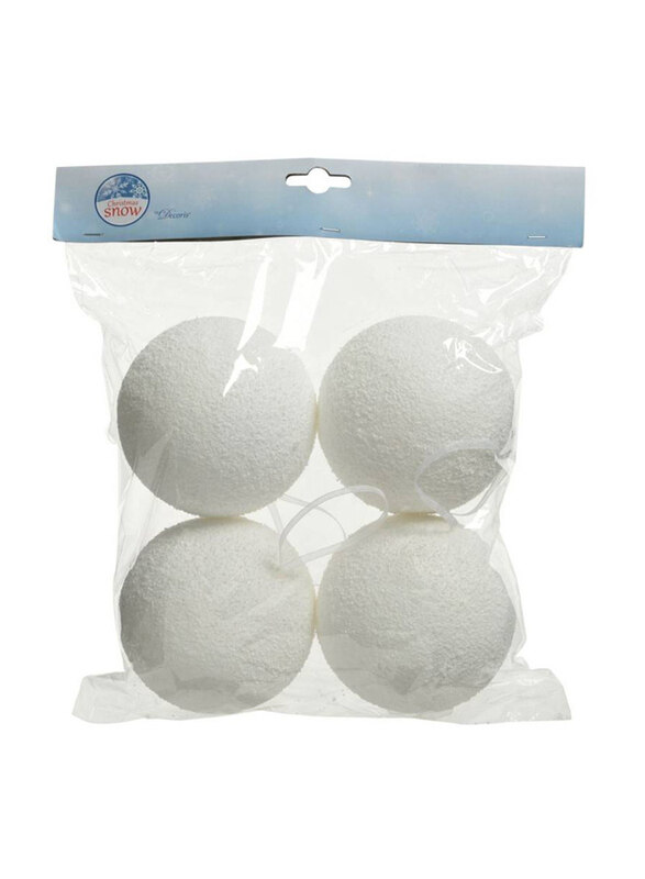 

Kaemingk Foam Snowball Bauble, 10cm, 4 Pieces, White