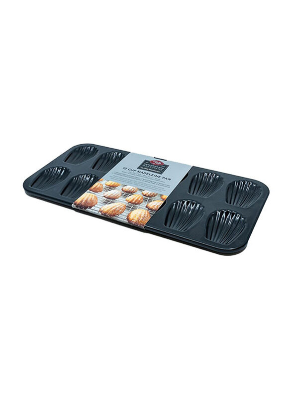 

Tala 40cm 12 Cup Rectangle Madeleine Pan, 39.37 x 19.55 x 1.52cm, Black