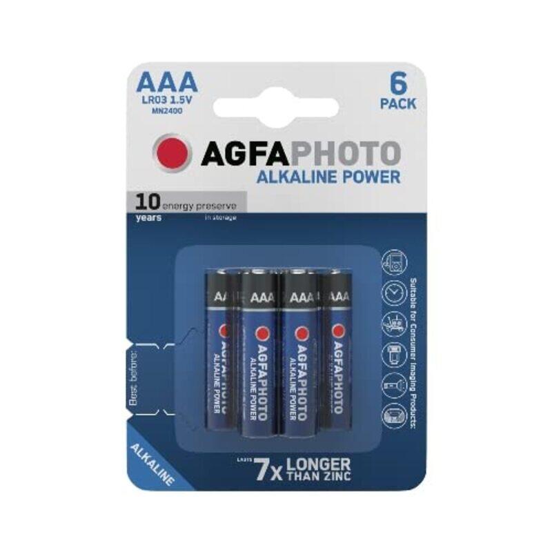 

Agfaphoto Alkaline Long Lasting Power Lr03 AAA Battery, 6 Piece, Blue