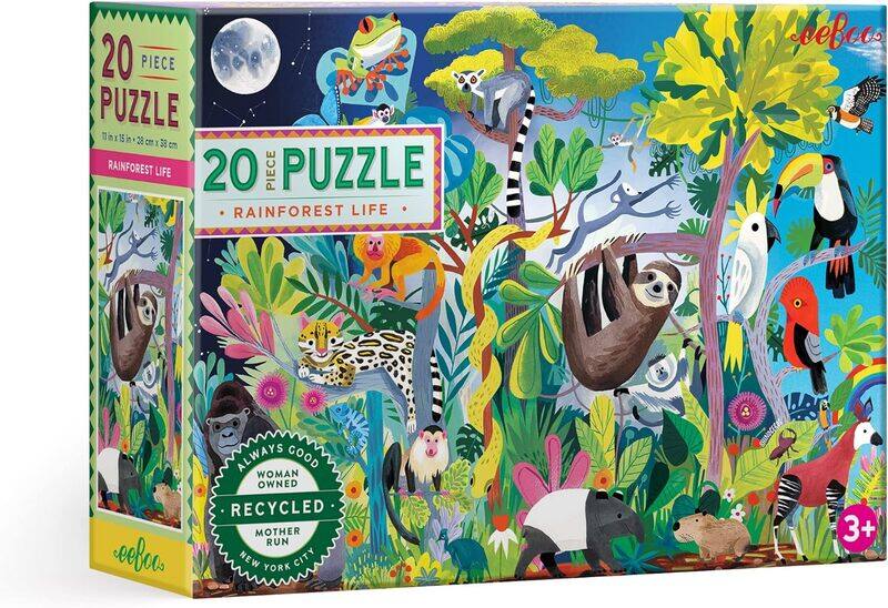 

eeBoo Rainforest Life 20 Pieces Puzzle for Education and fun to play for kids.