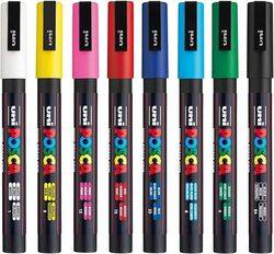 Uni Posca Water-Based Paint Bullet Markers - Multi-Surface, Non-Toxic, Ideal for Art and Craft Projects