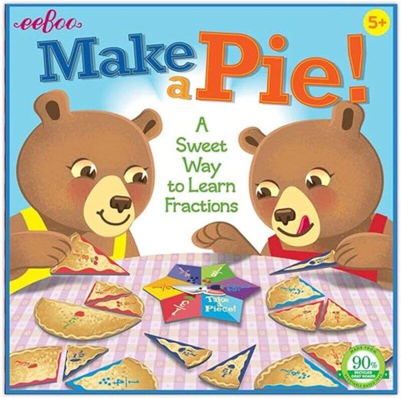 

eeBoo Make a Pie Spinner Board Game for Kids, Learn Fractions for Education and fun to play for kids.