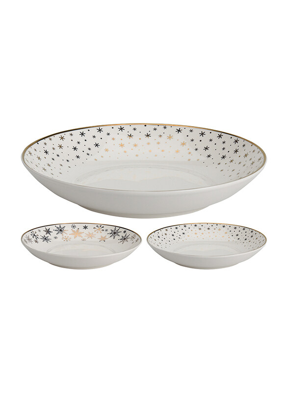 

Homesmiths 27cm Christmas New Bone Porcelain Soup Plate Assorted Design, White