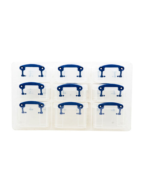 

Really Useful Boxes 9-Pieces Useful Box Organizer, Clear