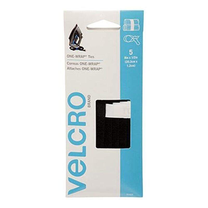 

Velcro 5-Piece One-Wrap Hook and Loop Strap, Black