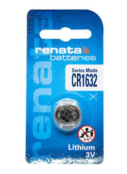 Renata CR1632 Lithium Battery, 3V, Black