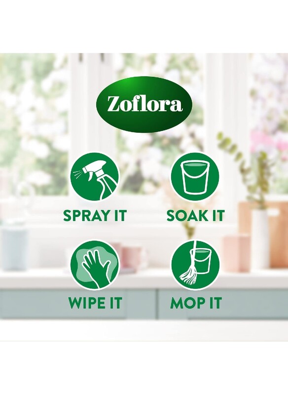 Zoflora Concentrated Multipurpose Disinfectant & Odor Eliminator, 3 in 1 Action, 500ml, Frosted Peppermint, Effective against bacteria & Viruses.