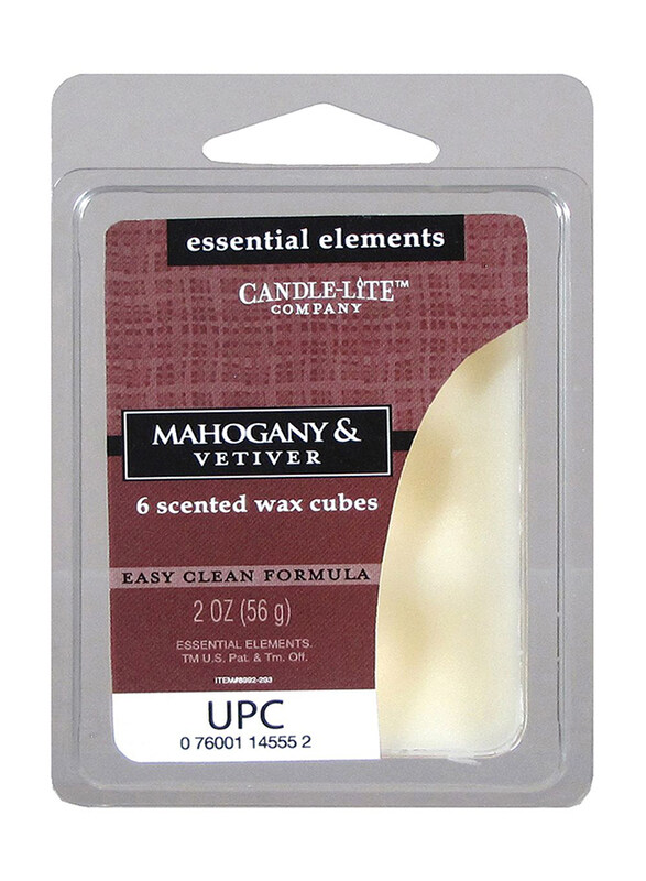 

Candle Lite Essential Wax Cube Mahogany & Vetiver, 56 g, Brown