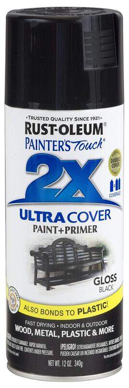 

Rust-Oleum Painters Touch Gloss Ultra Cover Spray, 12oz, Black