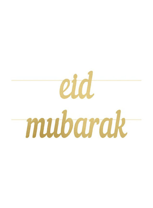 

Peacock Supplies Eid Mubarak Letter Banner for Occasions Like Ramadan, Gold