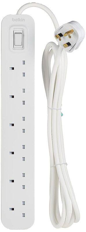 

Belkin 6 Plug Power Extension Strip with On/Off Switch, White