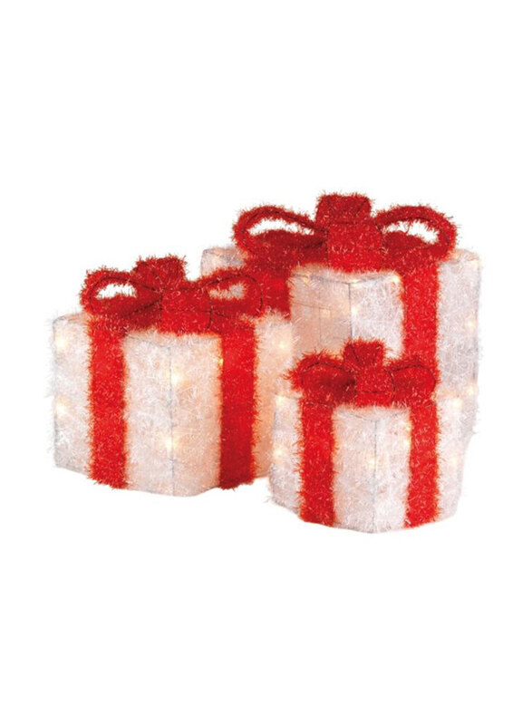 

Kaemingk Led Tinsel Red 30 Bulbs Gift Box, Warm White