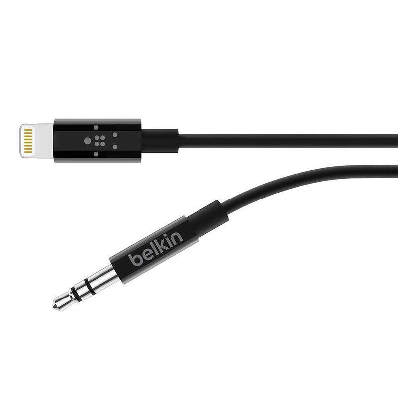 

Belkin 6-Feet 3.5 mm Jack Audio Cable, Lightning to 3.5 mm Jack for Apple Devices, Black