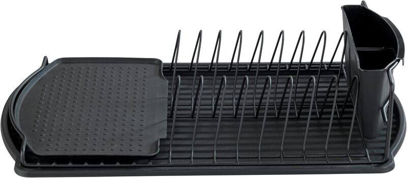 

Wenko Basic Dish Drainer Powder Coated Metal Compact Detachable Cutlery Basket, Black