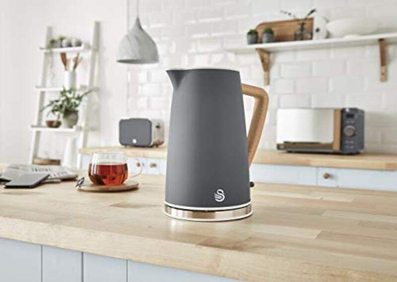 Swan 1.7L Nordic Cordless Kettle, 3000W, SK14610GRYN, Grey