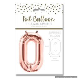 Ballunar Number 0 Gore Gold Foil Balloon 65cm - Perfect Party Decor for Celebrations and Milestones