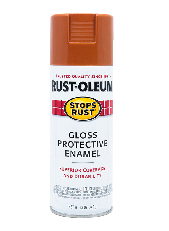 

Rust-Oleum Stops Rust Gloss Protective Enamel Spray Paint, Burnt Orange, 12oz