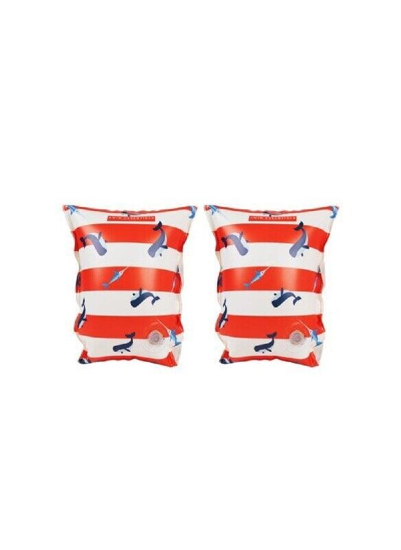 Swim Essentials  Red-White Whale - Inflatable Swimming Armbands, Suitable for Age 0-2 years