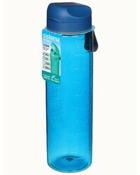 Sistema 1 Liter Tritan Bottle, sleek design made of high-quality plastic has easy opener with wide mouth sipper, leak proof & impact resistant, BPA Free. Blue