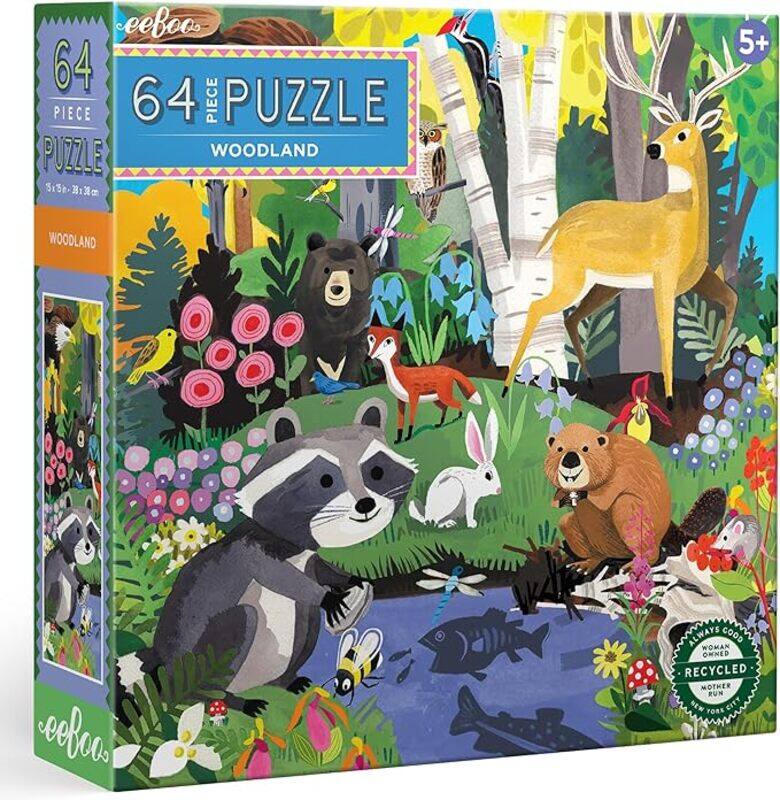 

eeBoo: Woodland - 64 Piece Puzzle - 15 x 15 Kids Square Jigsaw, Glossy Pieces, Ages 5+