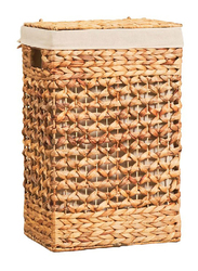 Homesmiths Small Water Hyacinth Laundry Hamper with Liner, Natural
