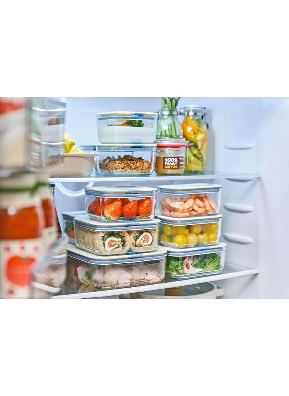 Neoflam Perfect Seal Square Glass Storage Container 1100ml, Airtight Food Container With Lid, Kitchen Storage Organizer, Lunch Box, Meal Prep Container Set Microwave, Oven Safe (PS-GS-110)