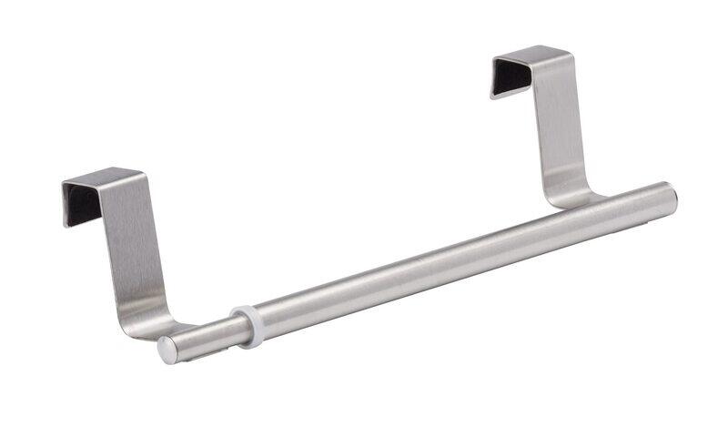 

Wenko Stainless Steel Over Cabinet Towel Holder Rod Extensional, Extendible Door Mounted for Cupboard, Silver
