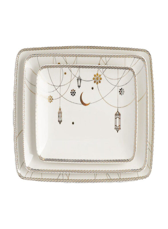 

Homesmiths 3-Piece Rosa Farha Serving Tray Set, Multicolour