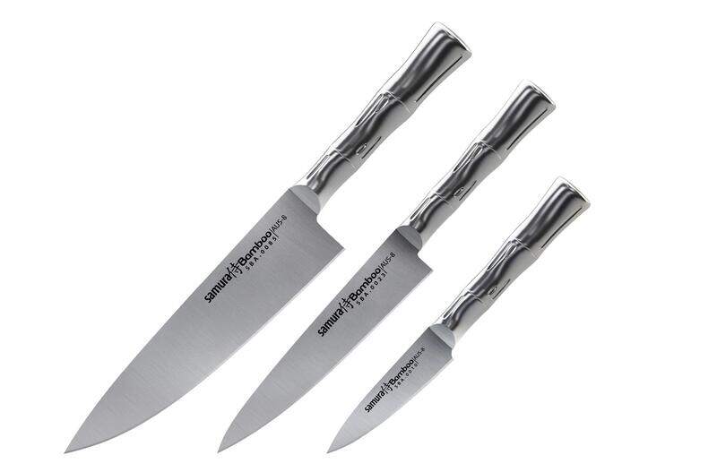 

Samura Shi 3-Piece Paring Knife & Utility Knife with Chef’s Knife Set, Steel