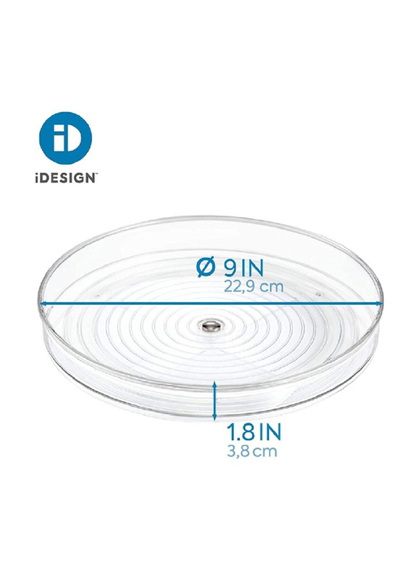 IDesign Linus Turntable, 9 Inch, Clear