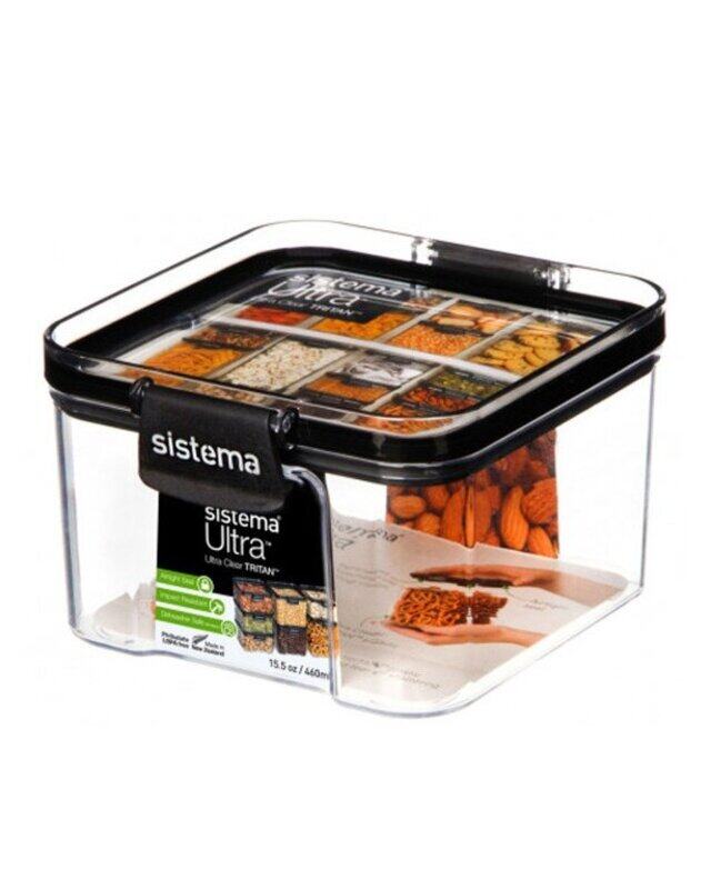 

Sistema Medium Ultra Square Canister Tritan, 460ml, Clear/Black