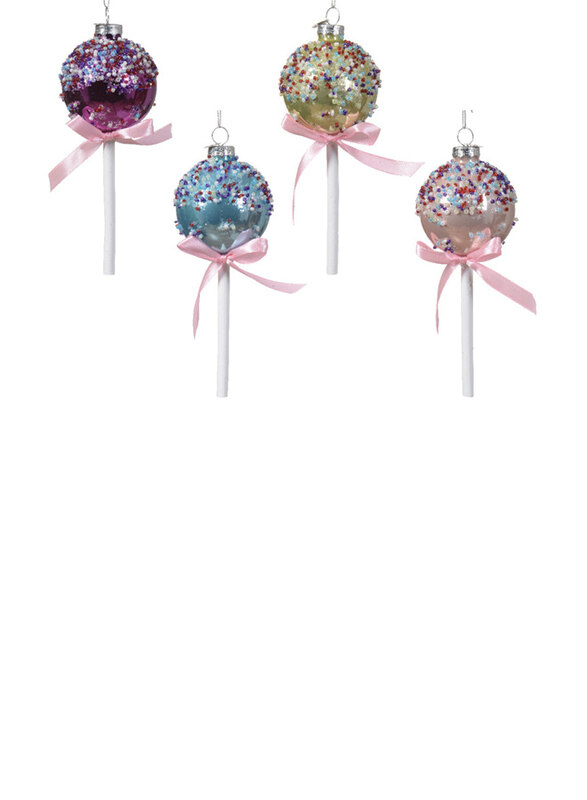 

Kaemingk Lolly Glass Shiny Enamel with Sprinkles Beads Bow, Multicolour