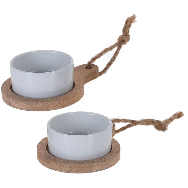 

Homesmiths 2-Piece Small Round Serving Bowl with Tray Set, White