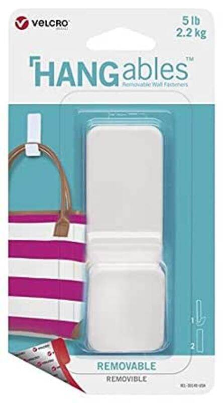 

Velcro Brand Hangables Removable Wall Hooks, Large, White