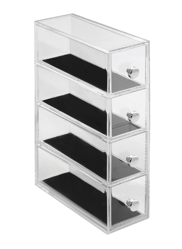 

Interdesign 4 Drawer Jewelry Tower Organizer, 2.5 x 7 x 9.7 inch, Clear