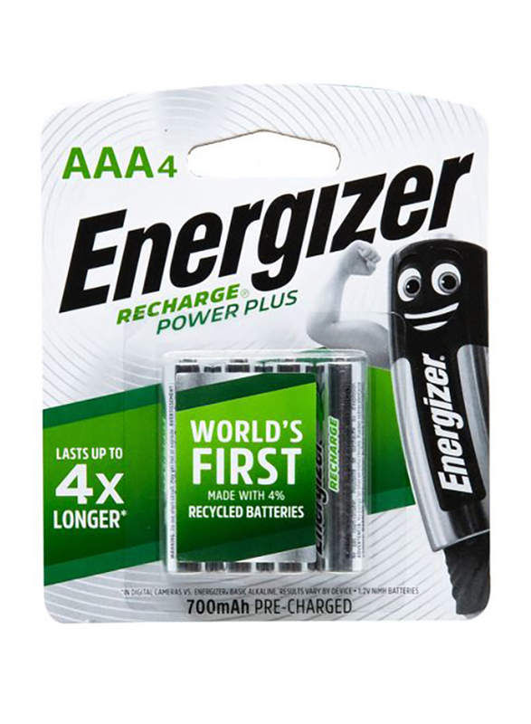 

Energizer Recharge Power Plus Nickel Metal Hydride AAA Batteries, 4 Pieces, Silver