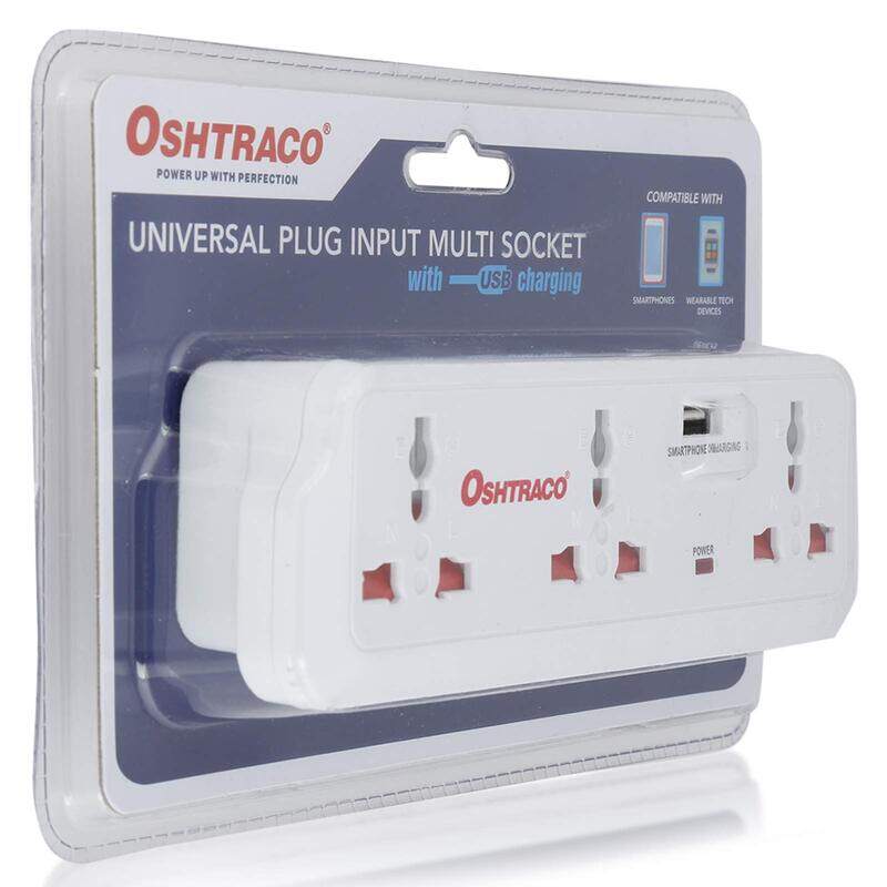 

Oshtraco Universal Plug Input Multi Socket, White