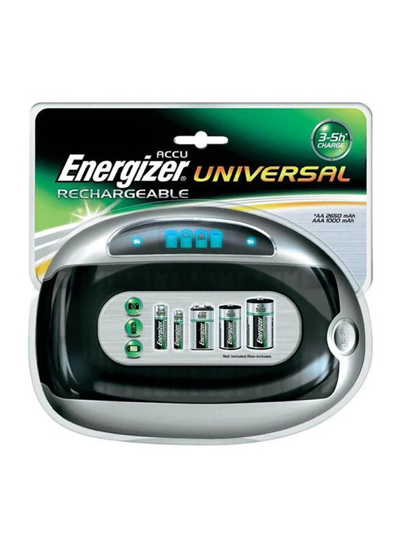 

Energizer Universal Digital Multi Batteries Charger, Black/Silver