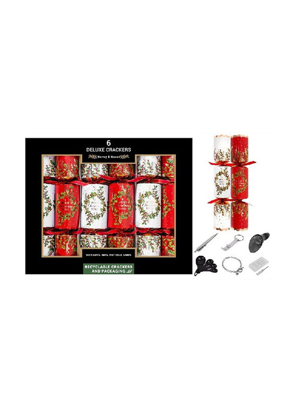 

RSW 6 Deluxe Wreath & Holly 13.5 Inch Crackers, 6 Pieces, Multicolour