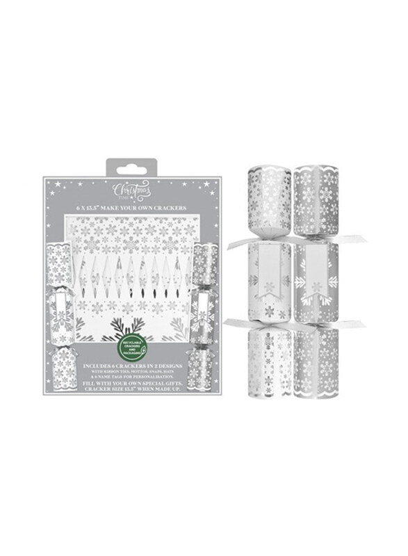 

Rsw Deluxe Myo Christmas Crackers, 6 Pieces x 13.5 inch, Silver