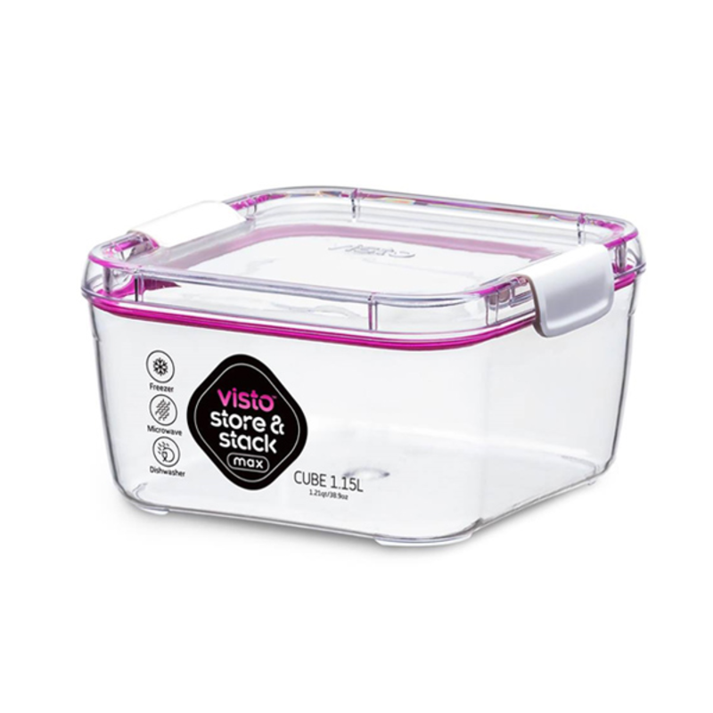 Visto Max 1.15 Liter Cube Storage Container With Clear Base & Lid