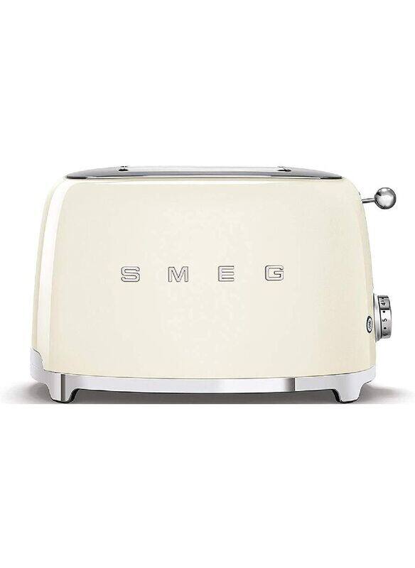 

Smeg TSF01CRUK, 50's Retro Style 2 Slice Toaster,6 Browning Levels,2 Extra Wide Bread Slots, Defrost and Reheat Functions, Removable Crumb Tray, Cream