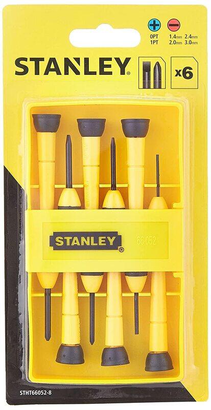 

Stanley 6-Piece Precision Screwdriver Set, 0-66-052, Yellow/Grey